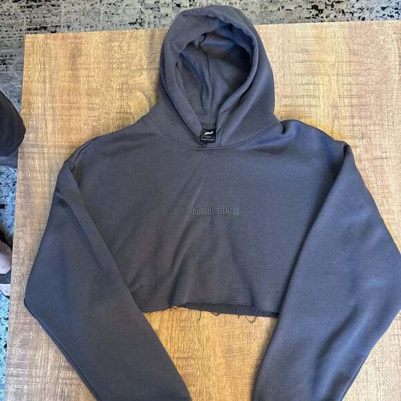 Pursue Fitness Cropped Workout Hoodie in Dark Washed Pink - Picture 4 of 6